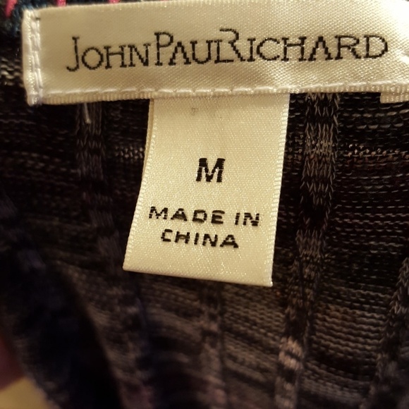 JohnPaulRichard Boho Pink, Blue, Black Top , Size Medium - Picture 7 of 8